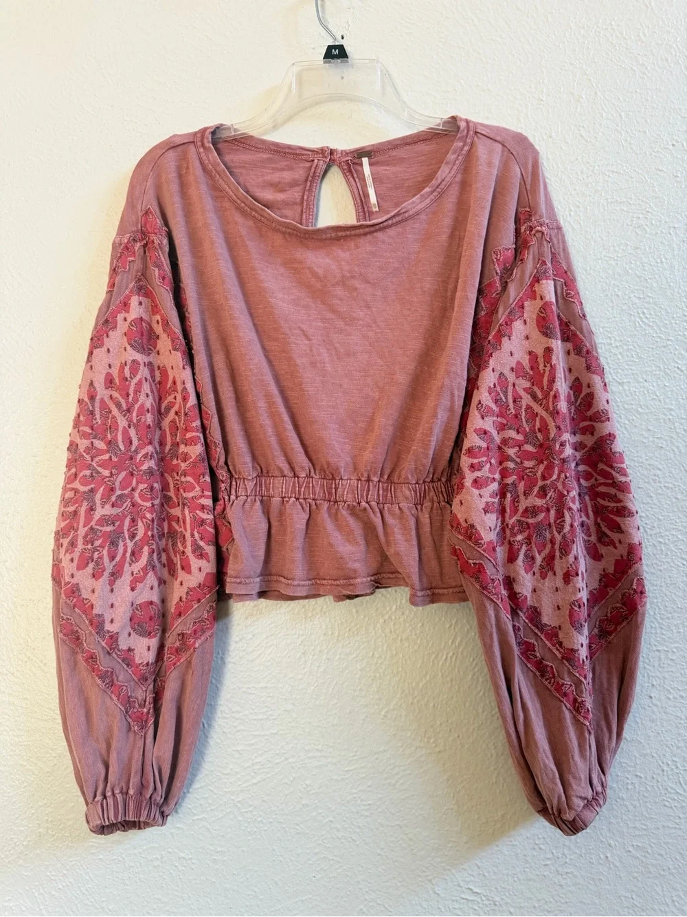Free People dusty pink boho blouse
